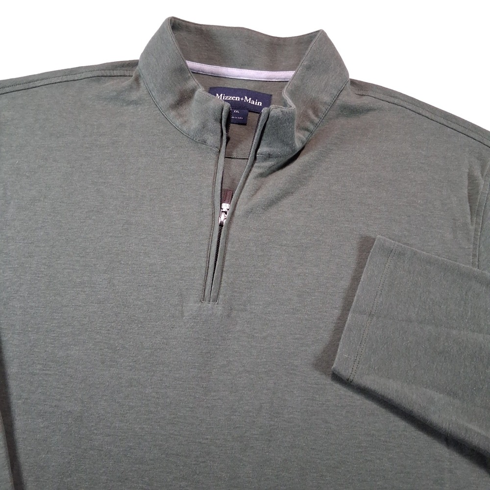 Mizzen+Main Pullover Mens XXL Olive Green Quarter Zip Performance TLY19-OLV